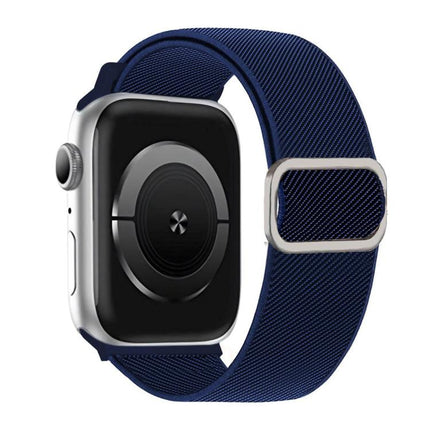 Diagonal Striped D-ring Buckle Nylon Elastic Watch Band, For Apple Watch 46mm / 49mm / 45mm / 44mm, For Apple Watch 42mm / 41mm / 40mm / 38mm - DealBuddy