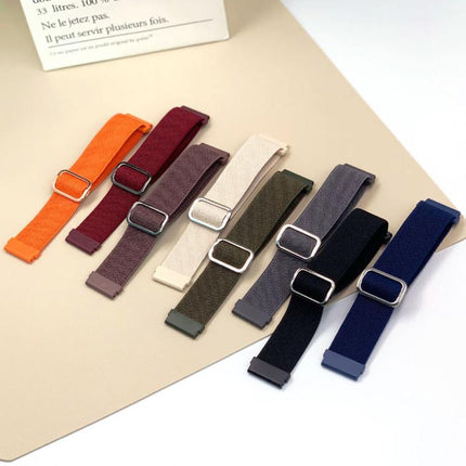 Diagonal Striped D-ring Buckle Nylon Elastic Watch Band, For Apple Watch 46mm / 49mm / 45mm / 44mm, For Apple Watch 42mm / 41mm / 40mm / 38mm - DealBuddy
