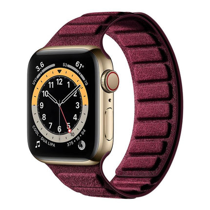 Square Magnetic Suede Watch Band, For Apple Watch 46mm / 49mm / 45mm / 44mm, For Apple Watch 42mm / 41mm / 40mm / 38mm - DealBuddy