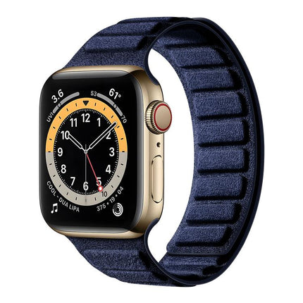 Square Magnetic Suede Watch Band, For Apple Watch 46mm / 49mm / 45mm / 44mm, For Apple Watch 42mm / 41mm / 40mm / 38mm - DealBuddy