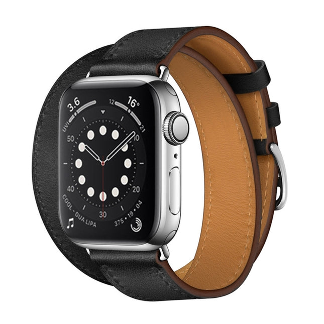 For Apple Watch 3 / 2 / 1 Generation 42mm Universal Leather Double-Loop Strap - DealBuddy
