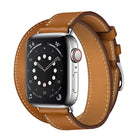 For Apple Watch 3 / 2 / 1 Generation 38mm Universal Leather Double-loop Strap - DealBuddy