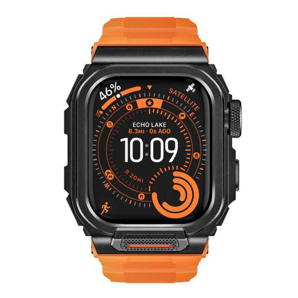 Vibrant Zinc Alloy Cover Integrated Silicone Watch Band, For Apple Watch Series 11 / 10 46mm - DealBuddy