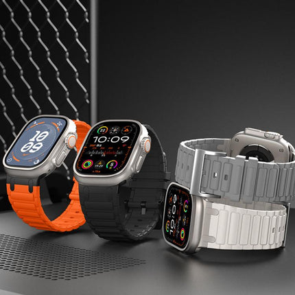 Reinforced I-Shape Texture Silicone Watch Band, For Apple Watch 49mm / 46mm / 45mm / 44mm, For Apple Watch 42mm / 41mm / 40mm / 38mm