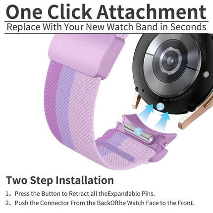 Press Button Twill Plastic Magnetic Buckle Nylon Watch Band, For Samsung Galaxy Watch FE / 7 / 6 / 5 / 4 - DealBuddy