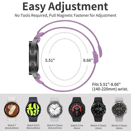 Press Button Twill Plastic Magnetic Buckle Nylon Watch Band, For Samsung Galaxy Watch FE / 7 / 6 / 5 / 4 - DealBuddy