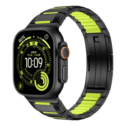 Multi-Faceted Rubber Inlaid Stainless Steel Watch Band, For Apple Watch 46mm / 49mm / 45mm / 44mm, For Apple Watch 42mm / 41mm / 40mm / 38mm - DealBuddy