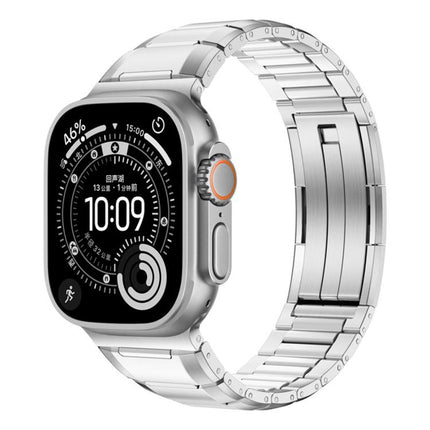 Multi-Faceted Rubber Inlaid Stainless Steel Watch Band, For Apple Watch 46mm / 49mm / 45mm / 44mm, For Apple Watch 42mm / 41mm / 40mm / 38mm - DealBuddy