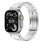 Multi-Faceted Rubber Inlaid Stainless Steel Watch Band, For Apple Watch 46mm / 49mm / 45mm / 44mm, For Apple Watch 42mm / 41mm / 40mm / 38mm - DealBuddy