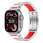 Multi-Faceted Rubber Inlaid Stainless Steel Watch Band, For Apple Watch 46mm / 49mm / 45mm / 44mm, For Apple Watch 42mm / 41mm / 40mm / 38mm - DealBuddy