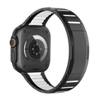 Curved Two-Tone Side-Release Stainless Steel Watch Band, For Apple Watch 49mm / 46mm / 45mm / 44mm, For Apple Watch 42mm / 41mm / 40mm / 38mm - DealBuddy