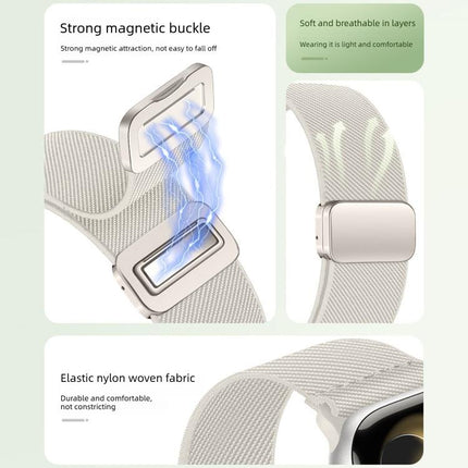 Double Magnetic Buckle Elastic Nylon Watch Band, For Apple Watch 49mm / 46mm / 45mm / 44mm, For Apple Watch 42mm / 41mm / 40mm / 38mm - DealBuddy