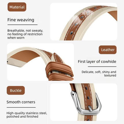 Composite Stitching Genuine Leather Watch Band, For Apple Watch 46mm / 49mm / 45mm / 44mm, For Apple Watch 42mm / 41mm / 40mm / 38mm - DealBuddy