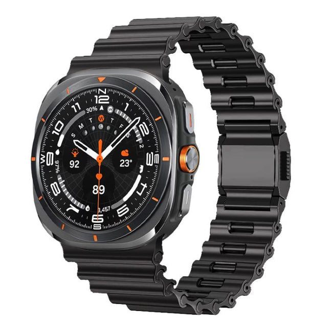Ocean Wave Texture Magnetic Clasp Stainless Steel Watch Band, For Samsung Galaxy Watch Ultra 2025 / Ultra 47mm - DealBuddy