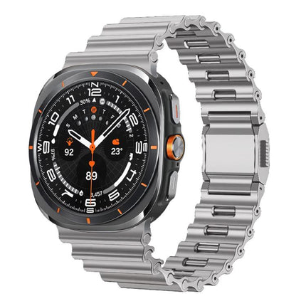 Ocean Wave Texture Magnetic Clasp Stainless Steel Watch Band, For Samsung Galaxy Watch Ultra 2025 / Ultra 47mm - DealBuddy