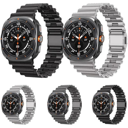 Ocean Wave Texture Magnetic Clasp Stainless Steel Watch Band, For Samsung Galaxy Watch Ultra 2025 / Ultra 47mm - DealBuddy