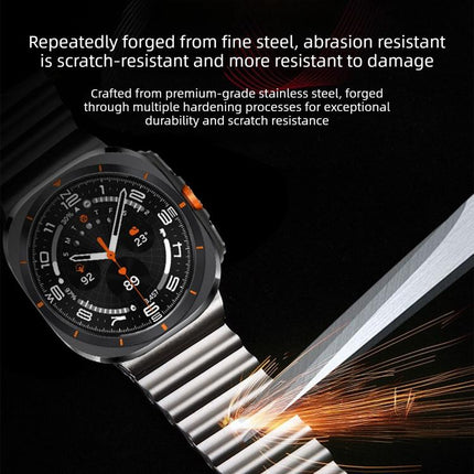 Ocean Wave Texture Magnetic Clasp Stainless Steel Watch Band, For Samsung Galaxy Watch Ultra 2025 / Ultra 47mm - DealBuddy