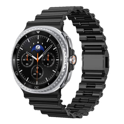 Ocean Wave Texture Magnetic Clasp Stainless Steel Watch Band, For Samsung Galaxy Watch8 / Watch8 Classic - DealBuddy