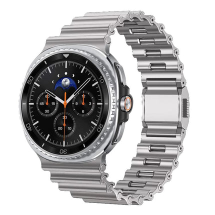Ocean Wave Texture Magnetic Clasp Stainless Steel Watch Band, For Samsung Galaxy Watch8 / Watch8 Classic - DealBuddy
