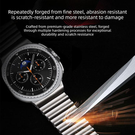 Ocean Wave Texture Magnetic Clasp Stainless Steel Watch Band, For Samsung Galaxy Watch8 / Watch8 Classic - DealBuddy