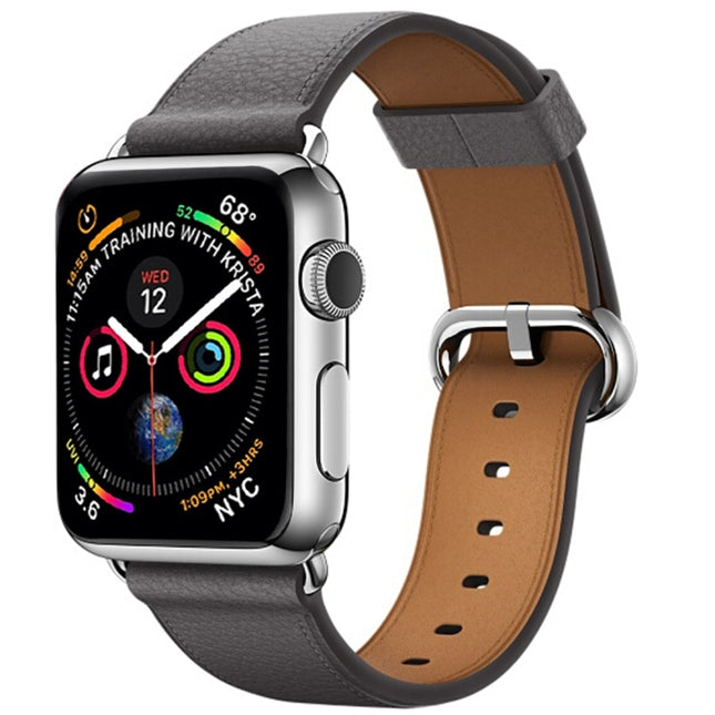 Classic Button Leather Wrist Strap Watch Band for Apple Watch Series 3 & 2 & 1 42mm