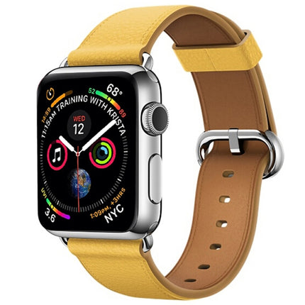 Classic Button Leather Wrist Strap Watch Band for Apple Watch Series 3 & 2 & 1 42mm