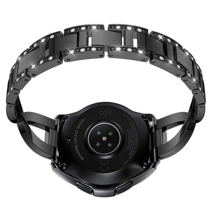 For Samsung GearS3 / Ticwatch Pro / HUAWEI GT Universal 22mm Metal Diamond Strap, black, Silver, gold, Rose gold - DealBuddy