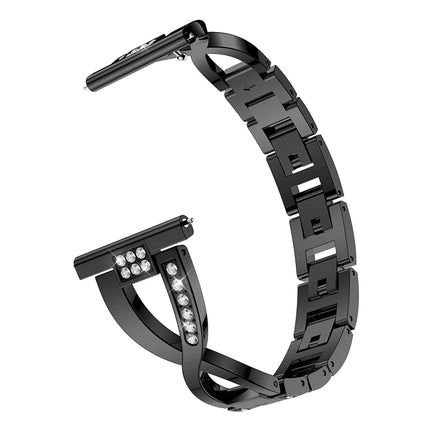 For Samsung GearS3 / Ticwatch Pro / HUAWEI GT Universal 22mm Metal Diamond Strap, black, Silver, gold, Rose gold - DealBuddy
