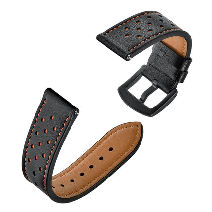 For Apply Samsung Galaxy Watch Active 22mm Leather Eyelet Sport Strap - DealBuddy
