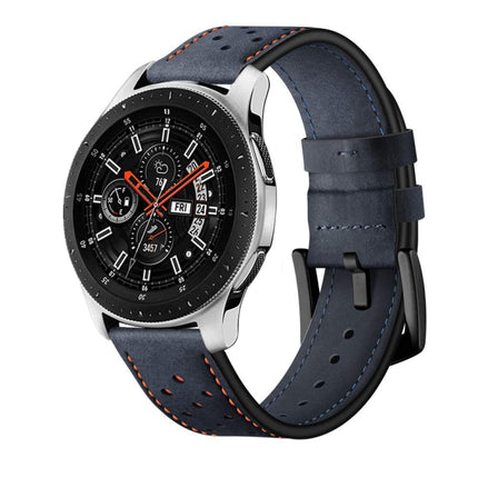For Apply Samsung Galaxy Watch Active 22mm Leather Eyelet Sport Strap - DealBuddy