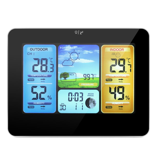FJ3373   Weather Station Wireless Indoor Outdoor Sensor Multifunction Thermometer Hygrometer Digital Alarm Clock Barometer Forecast - DealBuddy