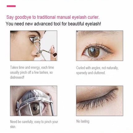 Duosi DY-102 Portable Pen Style Heated Long-Lasting Electric Ironing   Eyelash Curler USB Rechargeable Electric Heated Makeup   Curling Clip