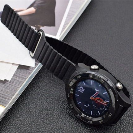 Suitable For Samsung Gear S2 / Active2 Smart Watch Strap Universal 20mm Magnetic Buckle Leather Replacement Wrist Strap