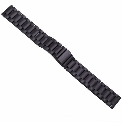 Applicable To Ticwatch Generation / Moto360 Second Generation 460 / Samsung GearS3 / Huawei GT Universal 22mm Stainless Steel Metal Strap Butterfly Buckle Three Beads