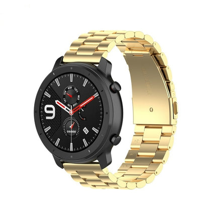 Applicable To Ticwatch Generation / Moto360 Second Generation 460 / Samsung GearS3 / Huawei GT Universal 22mm Stainless Steel Metal Strap Butterfly Buckle Three Beads - DealBuddy