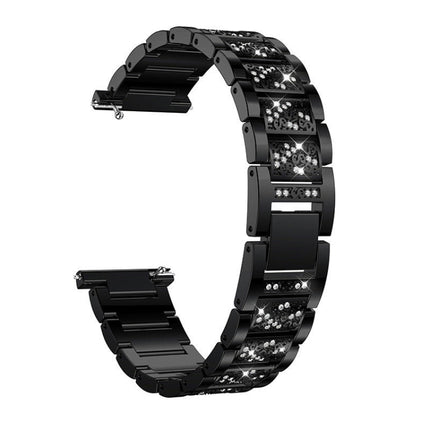 For Huami 1 / Huami 2 / Ticwatch1 / Ticwatch Pro / Samsung Galaxy Watch 46mm / Samsung S3 / Huawei Watch2 Pro / Huawei GT / Huawei Glory Magic Full Diamond Models Metal Inlay Universal 22MM Strap