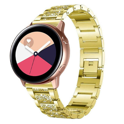For Huami 1 / Huami 2 / Ticwatch1 / Ticwatch Pro / Samsung Galaxy Watch 46mm / Samsung S3 / Huawei Watch2 Pro / Huawei GT / Huawei Glory Magic Full Diamond Models Metal Inlay Universal 22MM Strap