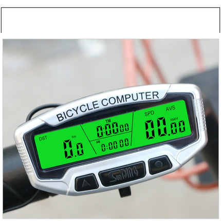 SUNDING SD-558C Bicycle Computer Wireless Digital LCD Backlight Road Speedometer Stopwatch Speedometer