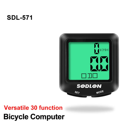 SDL-571 LCD Digital Display Bicycle Computer Wired Waterproof Cycle Odometer Bike Speedometer Stopwatch Riding Accessories Tools