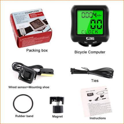 SUNDING SD-570 Bicycle Speedometer Cycling Computer LCD Digital Display Waterproof Odometer Speedometer Stopwatch