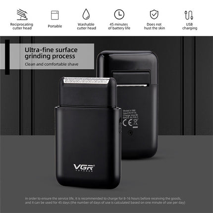 VGR V-390 5W USB Portable Reciprocating Electric Shaver, V-390 (Black), V-390 (Green) - DealBuddy