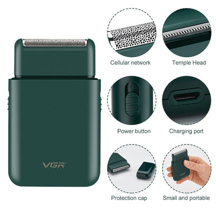 VGR V-390 5W USB Portable Reciprocating Electric Shaver, V-390 (Black), V-390 (Green) - DealBuddy