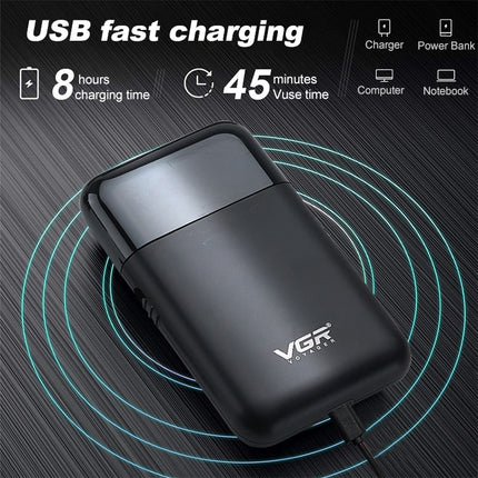 VGR V-390 5W USB Portable Reciprocating Electric Shaver, V-390 (Black), V-390 (Green) - DealBuddy