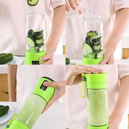 380ml 6 Blender Juicer Cup USB Rechargeable Electric Automatic Vegetable Fruit Citrus Orange Juice Maker Cup Mixer Bottle