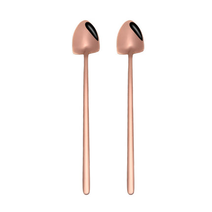 2 PCS Stainless Steel Spoon Creative Coffee Spoon Bar Ice Spoon Gold Plated Long Stirring Spoon