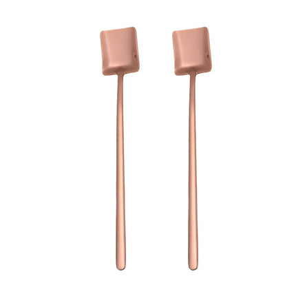 2 PCS Stainless Steel Spoon Creative Coffee Spoon Bar Ice Spoon Gold Plated Long Stirring Spoon