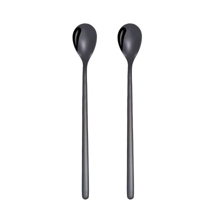 2 PCS Stainless Steel Spoon Creative Coffee Spoon Bar Ice Spoon Gold Plated Long Stirring Spoon