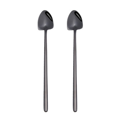 2 PCS Stainless Steel Spoon Creative Coffee Spoon Bar Ice Spoon Gold Plated Long Stirring Spoon