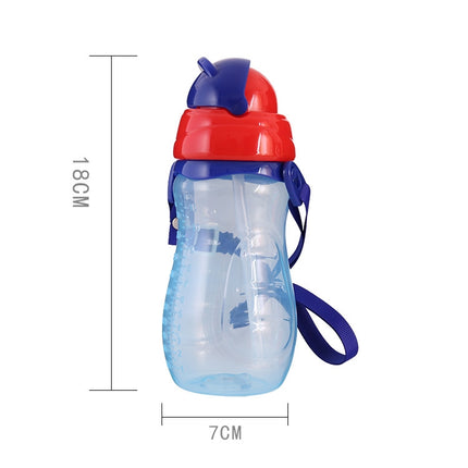 Baby Water Feeding Bottle With Straw Portable Cartoon Save Cups Sports Bottles Baby Feeding Cups