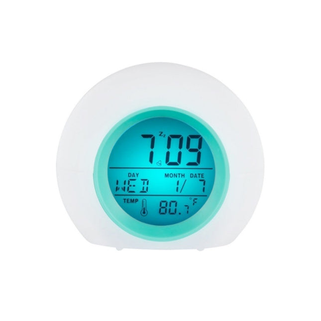 Round Color Light Gradient Alarm Clock Perpetual Calendar Clock